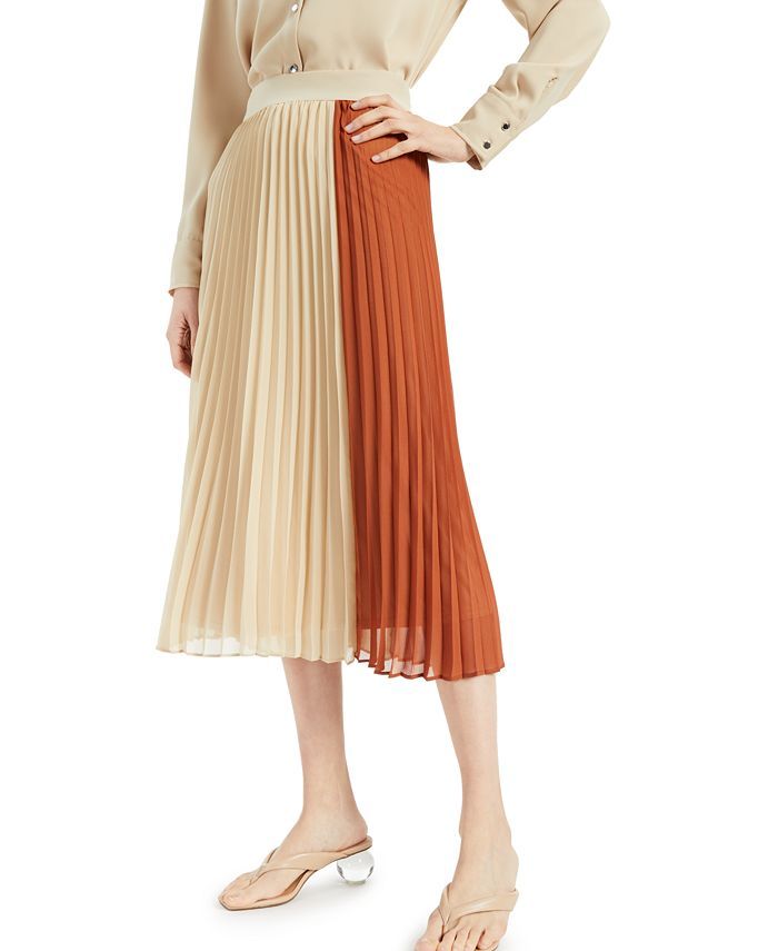 Colorblocked Pleated Skirt, Created for Macy's | Macys (US)
