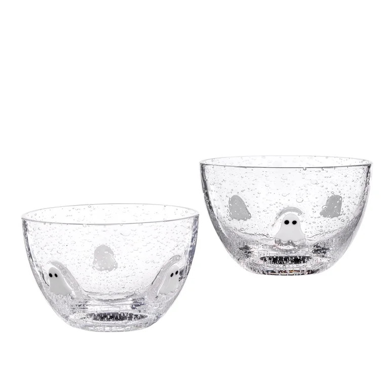 Way to Celebrate 2pk Bubble Glass Bowl with Ghost Charms | Walmart (US)