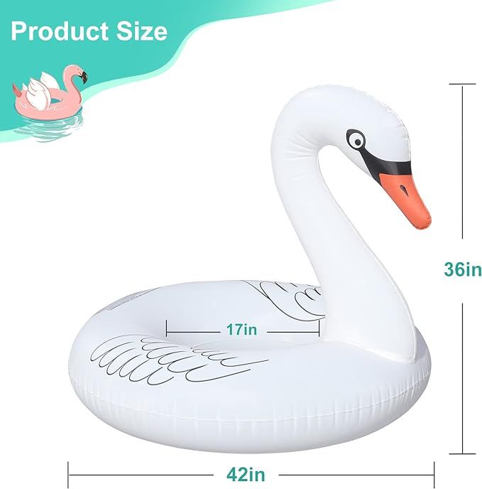 Inflatable Swan Pool Float with Colorful Lights, FlyfreeU Solar Powered LED Color Changing Swan S... | Amazon (US)