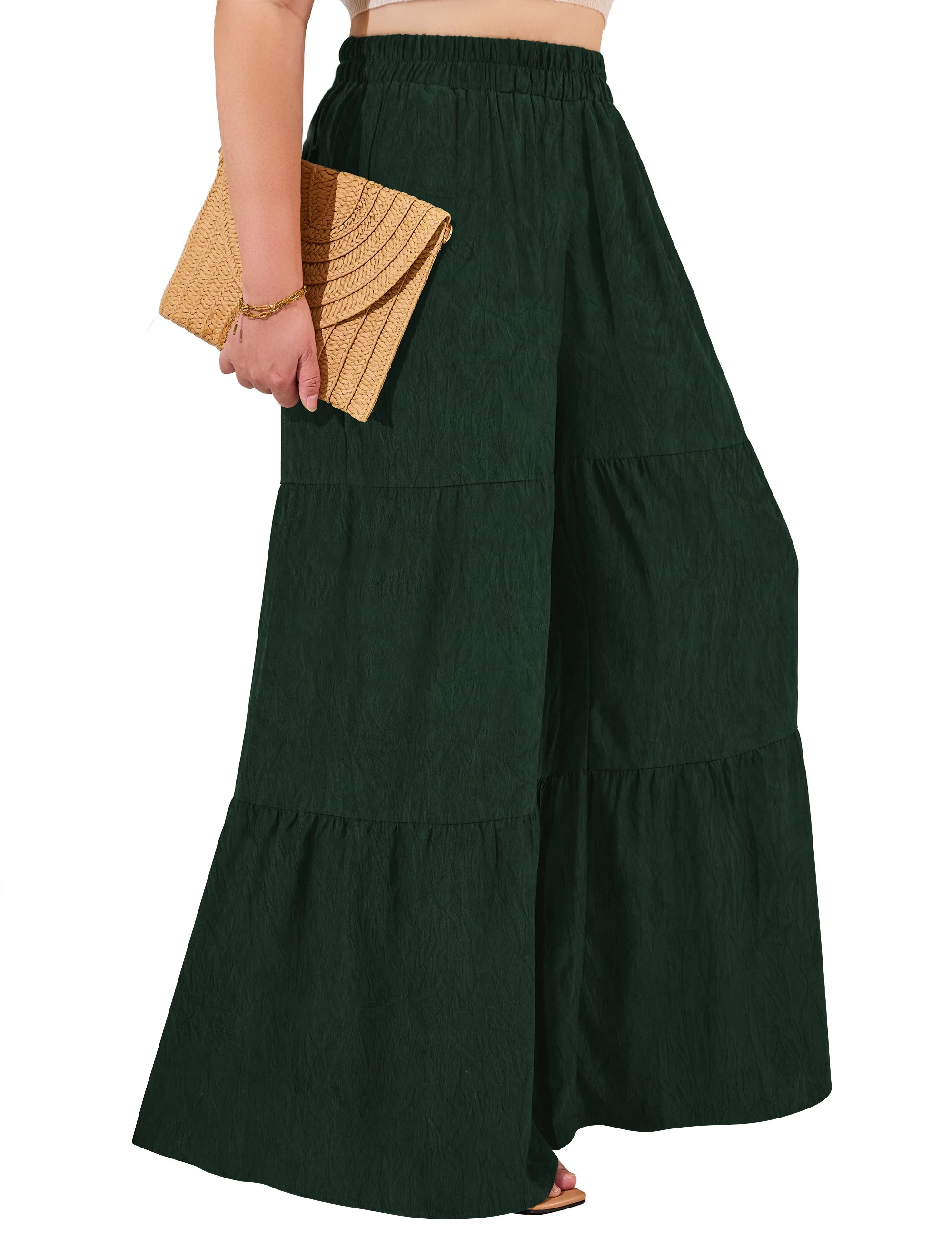 a.Jesdani Women Plus Size Wide Leg Pants Elastic waist Casual Trousers Flowy Pants m-4x | Walmart (US)