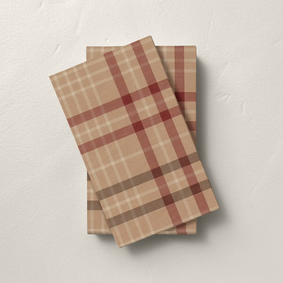 16ct Fall Plaid Paper Guest Towels Burgundy/Brown - Hearth & Hand™ with Magnolia | Target