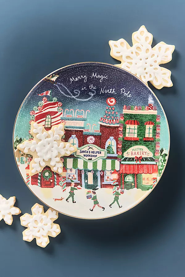 Holiday in the City Stoneware Dessert Plate | Anthropologie (US)