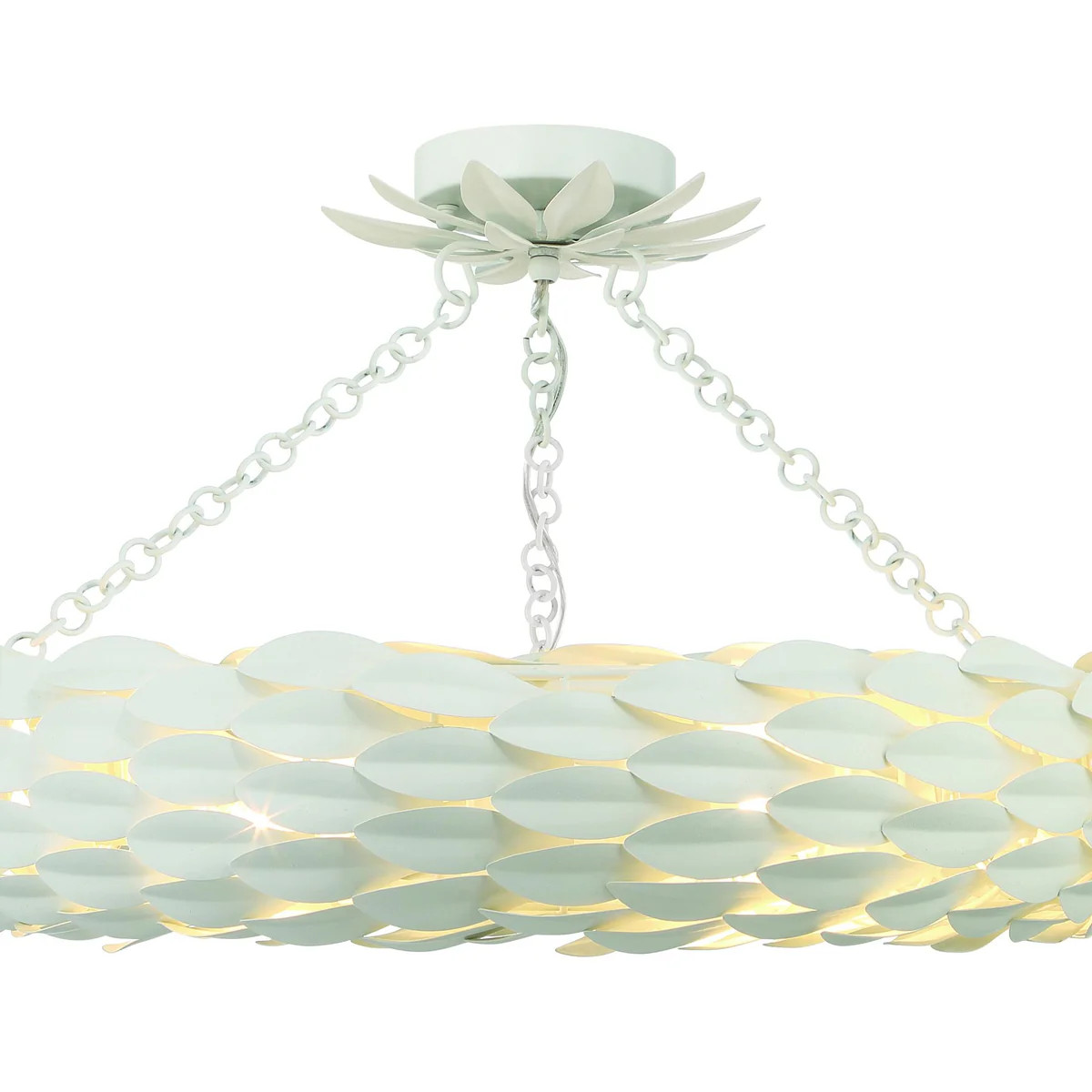 Crystorama Broche 24'' Matte White Semi Flush Mount | DecoratorsBest