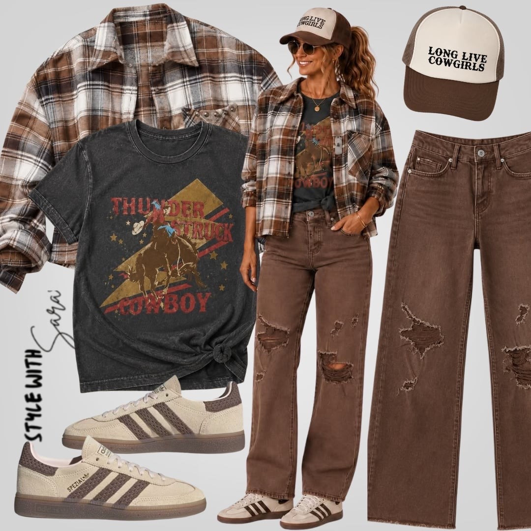 Getting ready for that Fall style! I know….Summer isn’t even over yet…🫣🥰 But…..
The brown denim has been popping up for Fall releases and with all my neutral shoes I love to style with; these jeans are going to go with a lot of my outfits.  Grabbing a graphic tee, toss on a plaid for that everyday look to complete that ootd.

#fallstyle

#LTKootd #LTKdayinmylife #LTKgrwm
