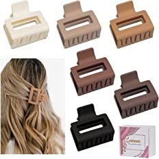 Medium Claw Hair Clips for Women Girls for Thin/Medium Thick Hair, 2" Matte Rectangle Nonslip Sma... | Amazon (US)