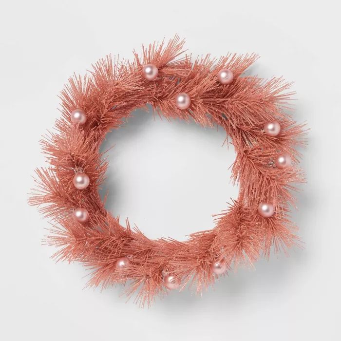 14" Christmas Melon Glitter Wreath Pink - Opalhouse™ | Target