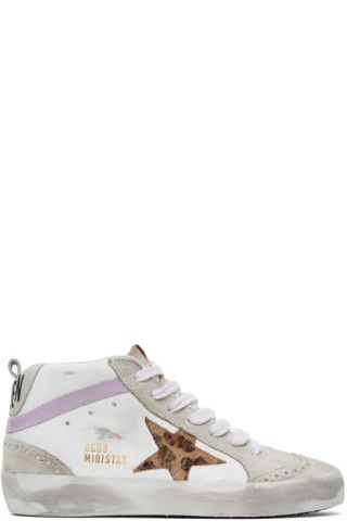 SSENSE Exclusive White & Grey Mid Star Sneakers | SSENSE