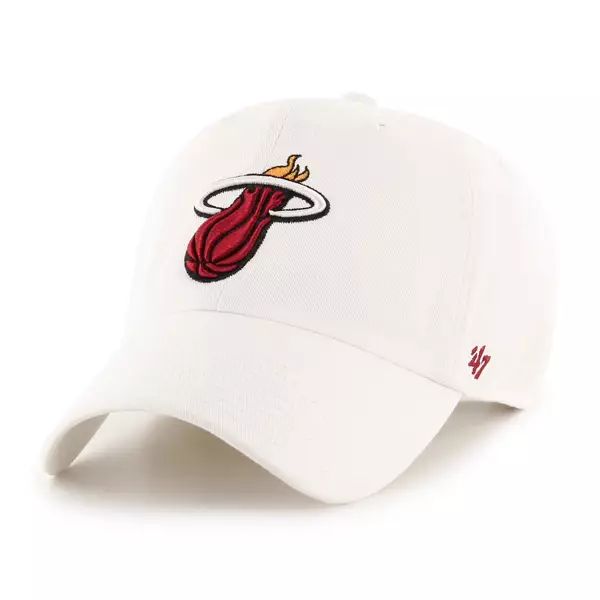 ‘47 Men's Miami Heat White Clean Up Adjustable Hat | Dick's Sporting Goods | Dick's Sporting Goods
