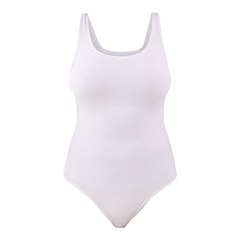No Boundaries Seamless Ribbed Square Neck Bodysuit, Women's and Women's Plus | Walmart (US)