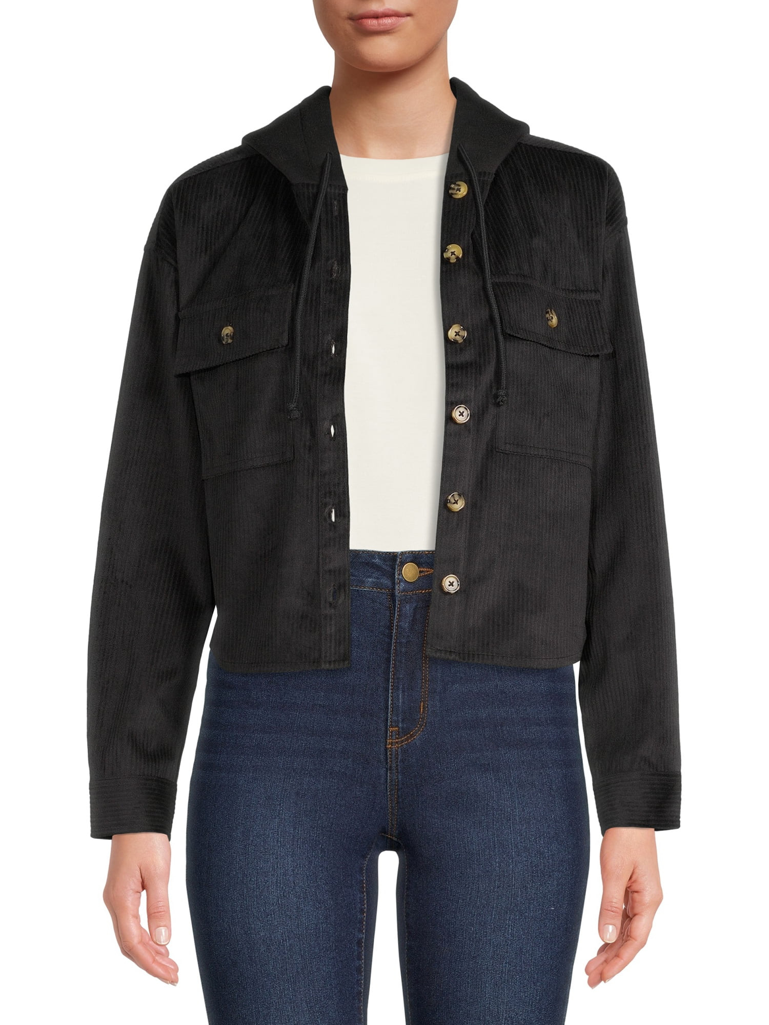 No Boundaries Juniors Corduroy Shirt Jacket - Walmart.com | Walmart (US)