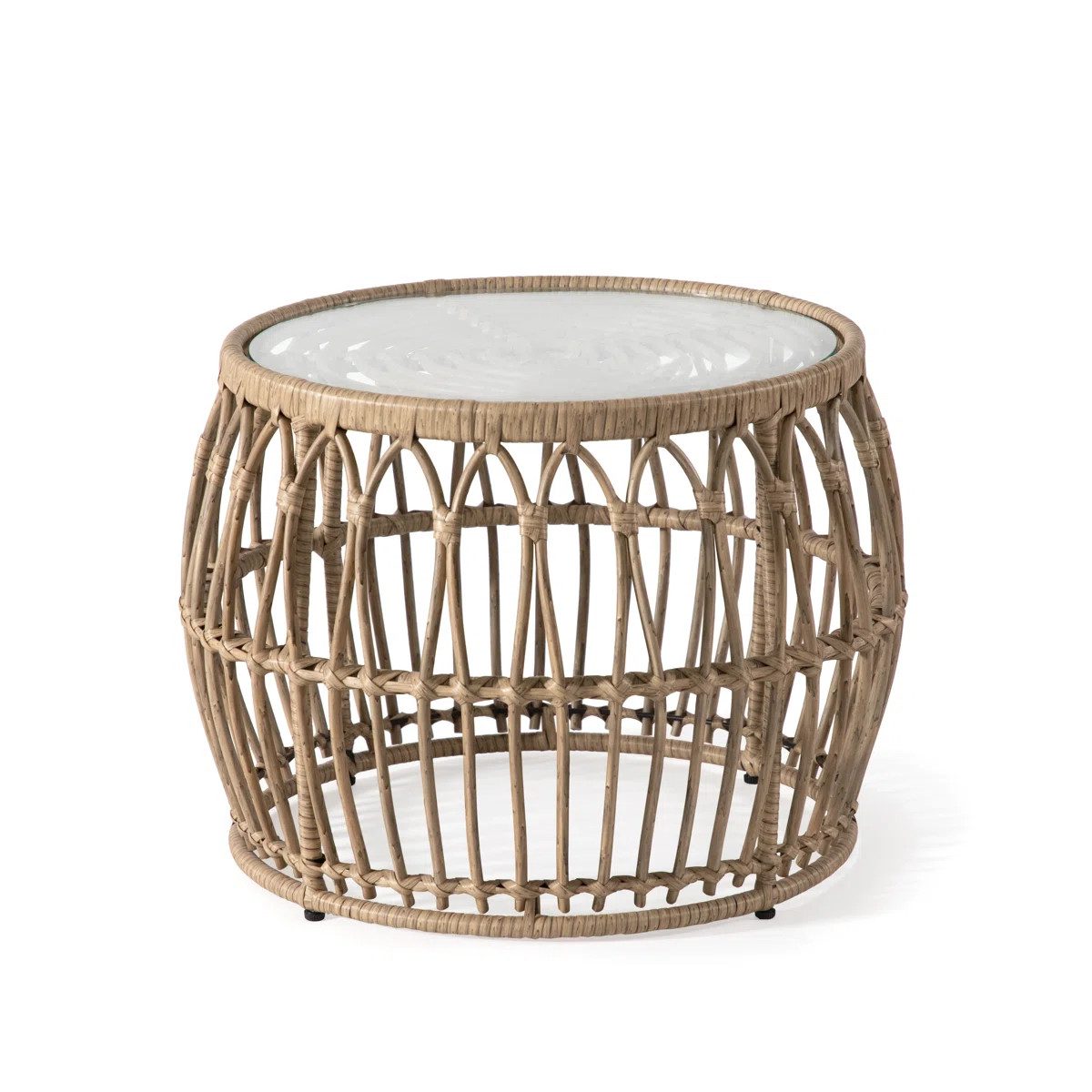 Amaliya Round Wicker Outdoor Coffee Table , 21.65'' in. W 21.65'' in. D | Wayfair North America