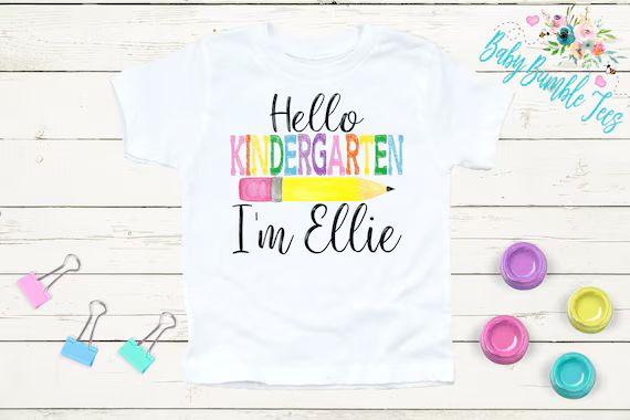 Hello Kindergarten Shirt / Girls Kindergarten Shirt / Back To School Shirt / First Day Of School ... | Etsy (US)