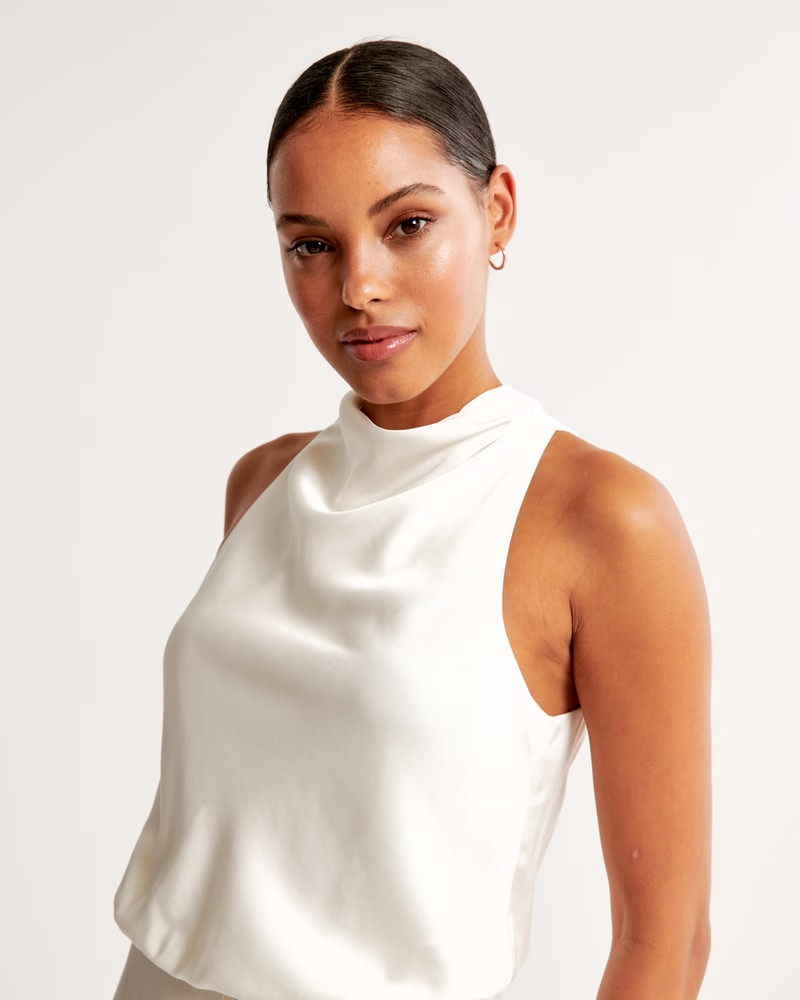 High-Neck Draped Jumpsuit | Abercrombie & Fitch (US)