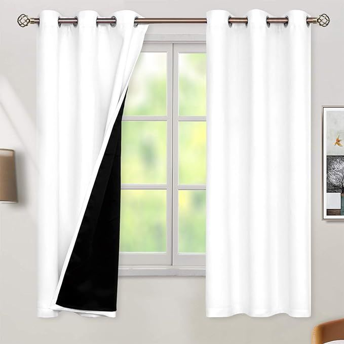 BGment Thermal Insulated 100% Blackout Curtains for Bedroom with Black Liner, Double Layer Full R... | Amazon (US)