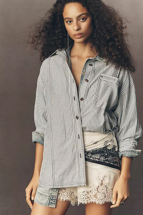 Long-Sleeve Reworked Buttondown Top | Anthropologie (US)