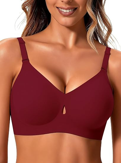 Jelly Wireless Bras for Women Sexy Comfortable Bra Bralettes V Neck No Underwire Bras Push Up Eve... | Amazon (US)