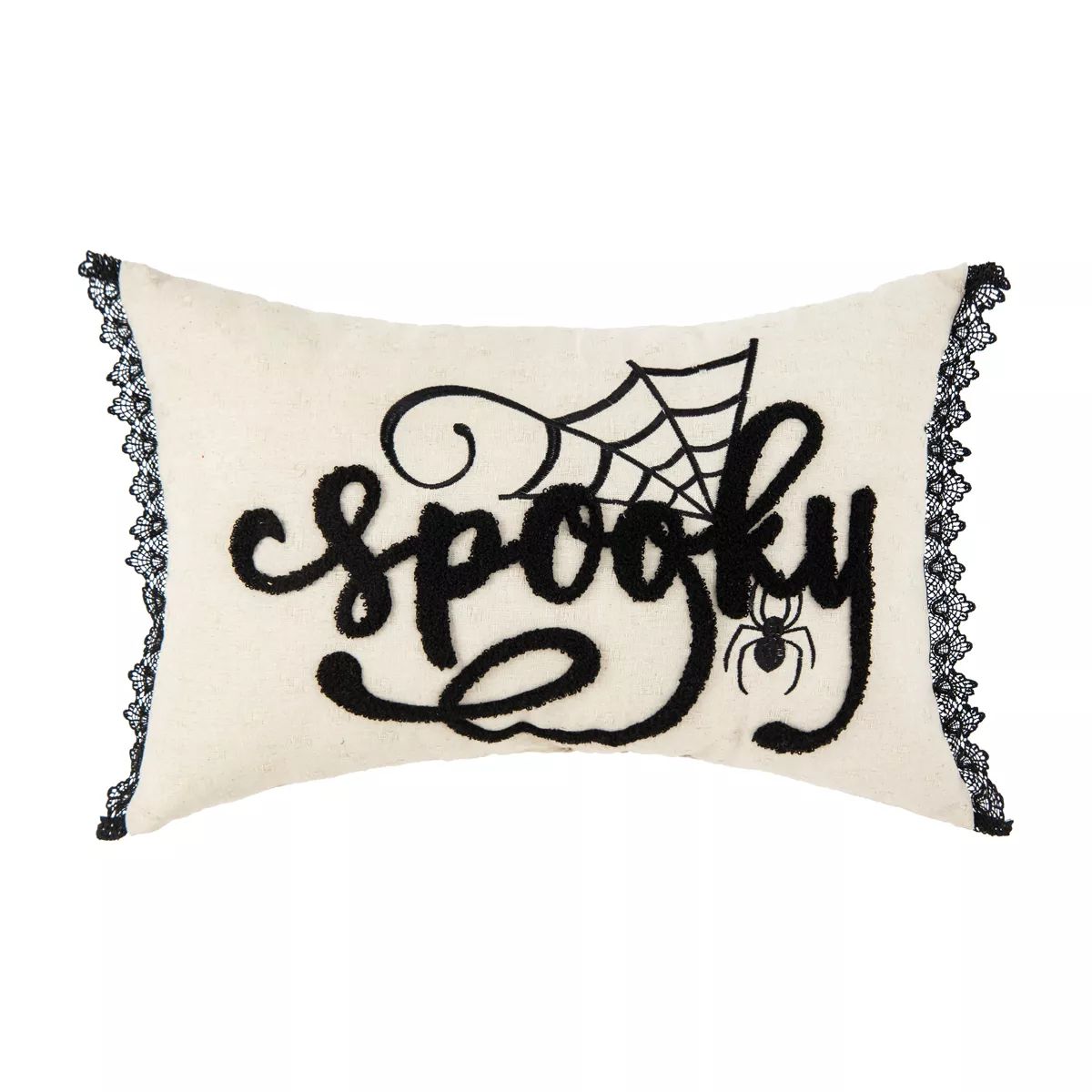 C&F Home 14" x 22" Spooky Black And White Halloween Embroidered Throw Pillow | Target