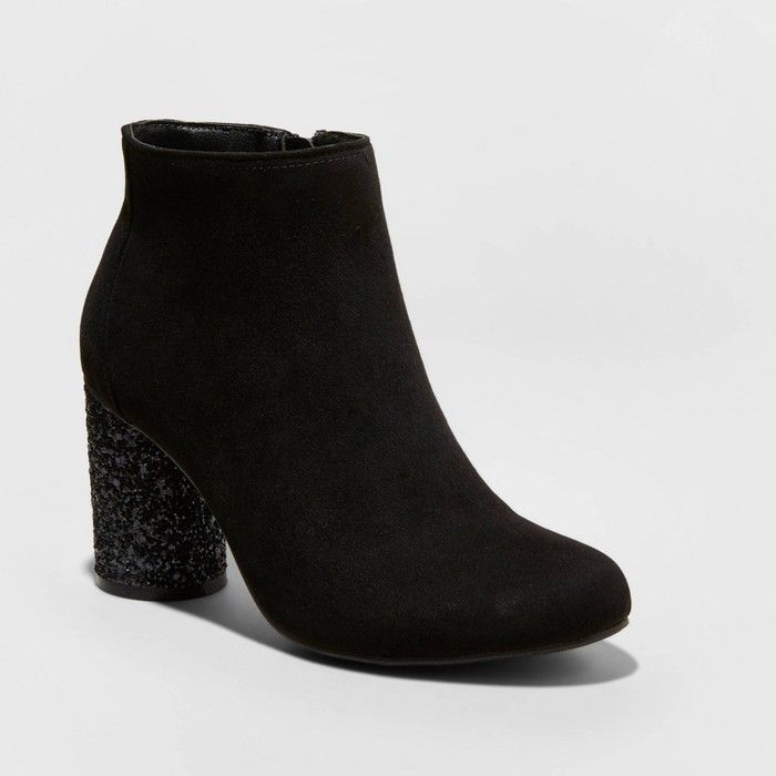 Women's Priscila Microsuede Glitter Heeled Bootie - A New Day™ | Target