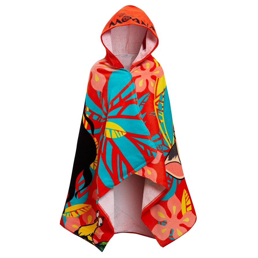 Disney Moana Hooded Towel 100% Cotton Girls Poncho Kids Beach Towel Bath Towel Princess Swimming ... | Amazon (US)
