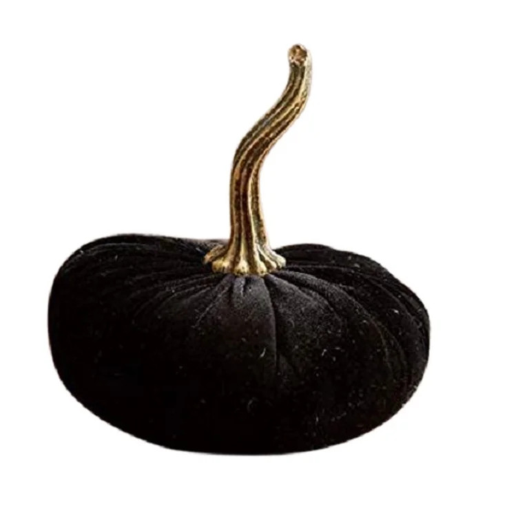 Fall Decor Black Velvet Pumpkin, Halloween Pumpkins, Plush Pumpkins | Walmart (US)