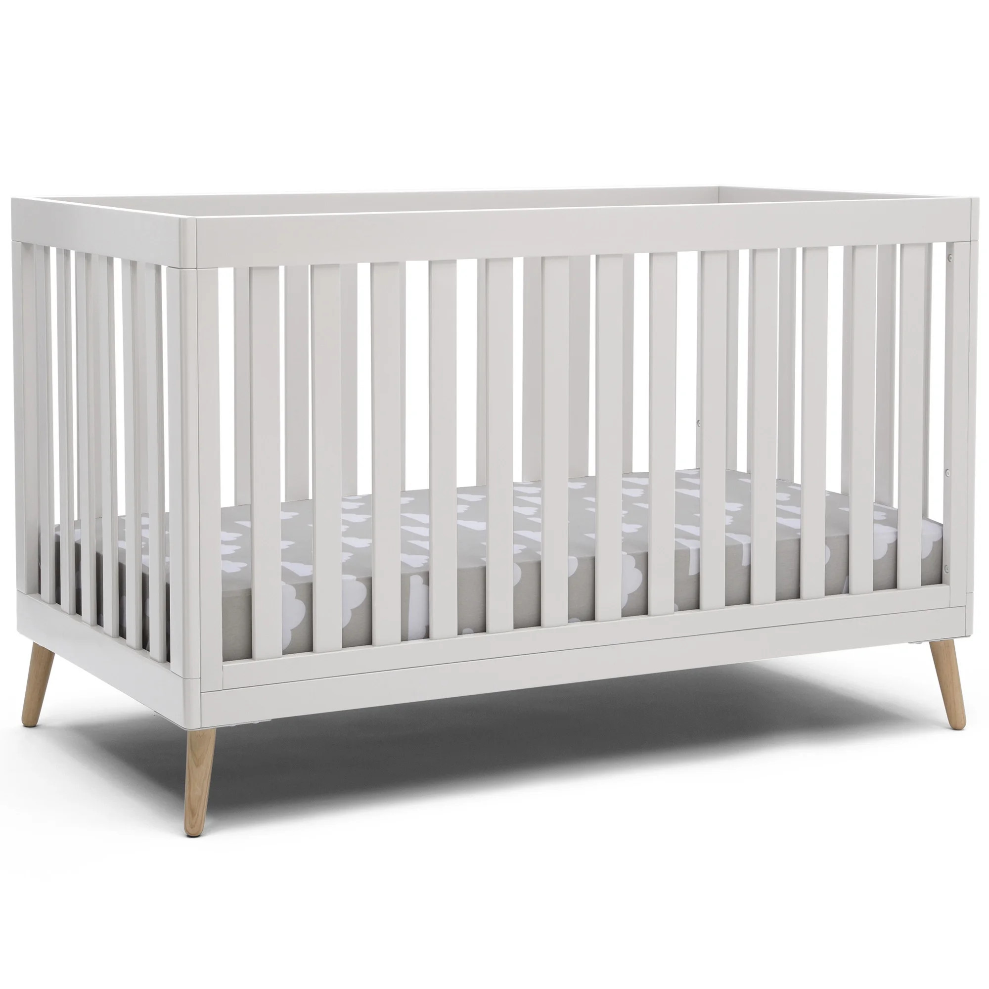 Delta Children Essex 4-in-1 Convertible Baby Crib, Bianca White/Natural Legs | Walmart (US)