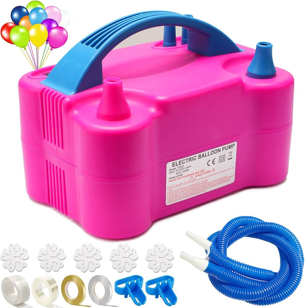 Balloon Pump Electric, Portable Electric Dual Nozzle Blower Balloon Pump Inflation for Party Deco... | Amazon (US)