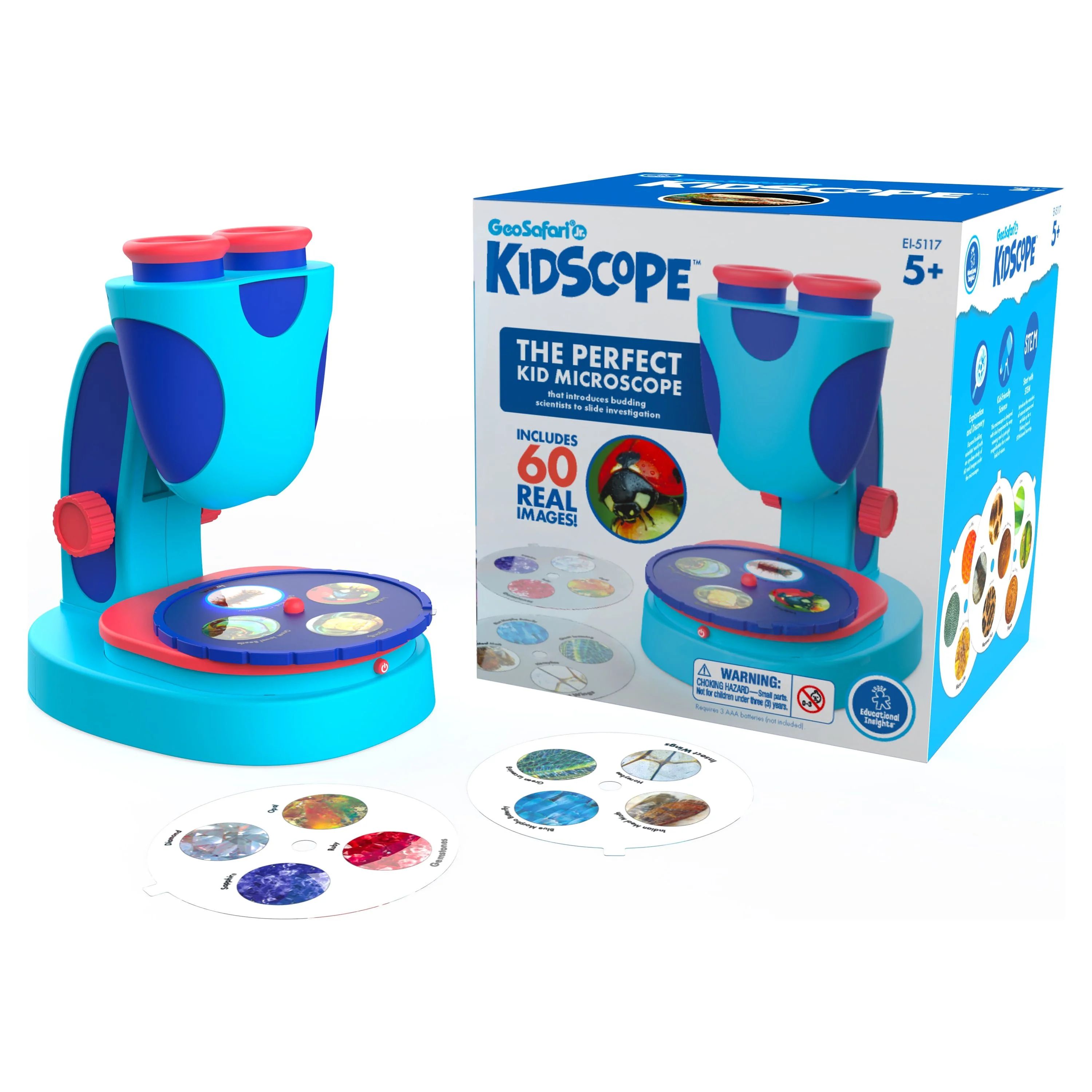 Educational Insights Kidscope Microscope STEM Toy with 15 Slides & Lights, Science Kit for Kids, ... | Walmart (US)