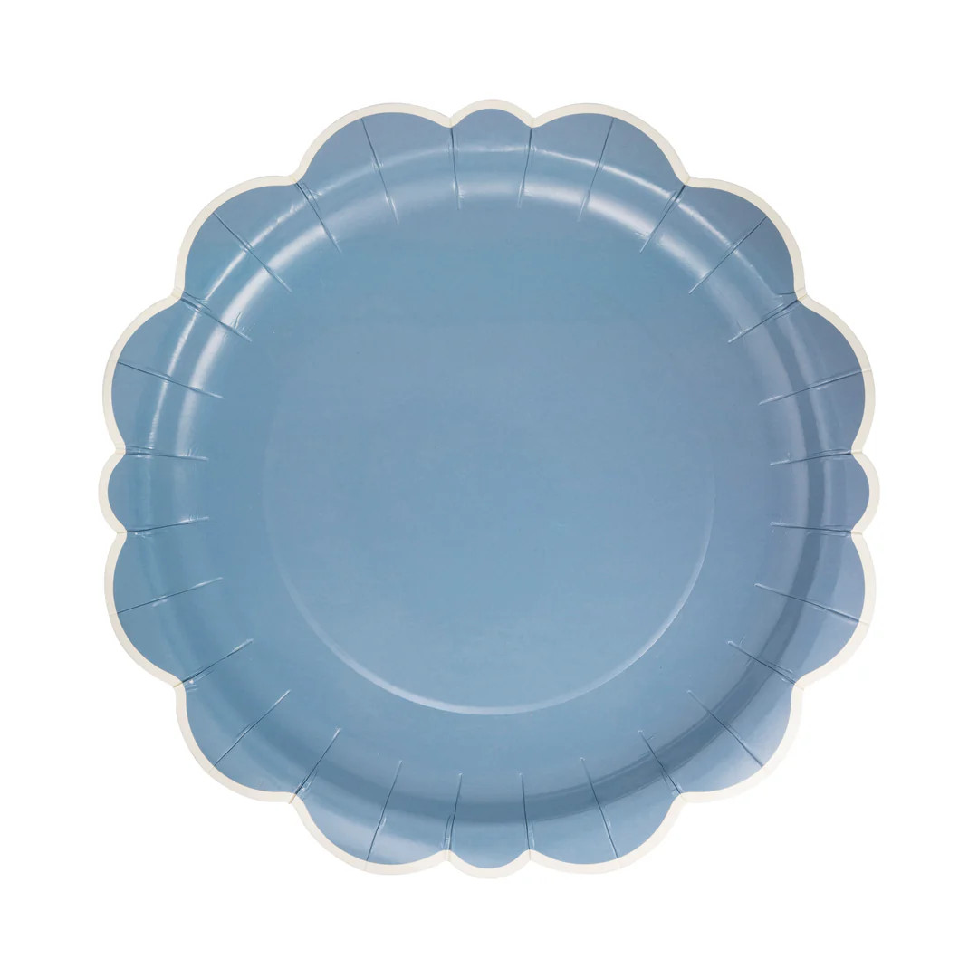10" Blue Scalloped Edge Plates | My Mind's Eye