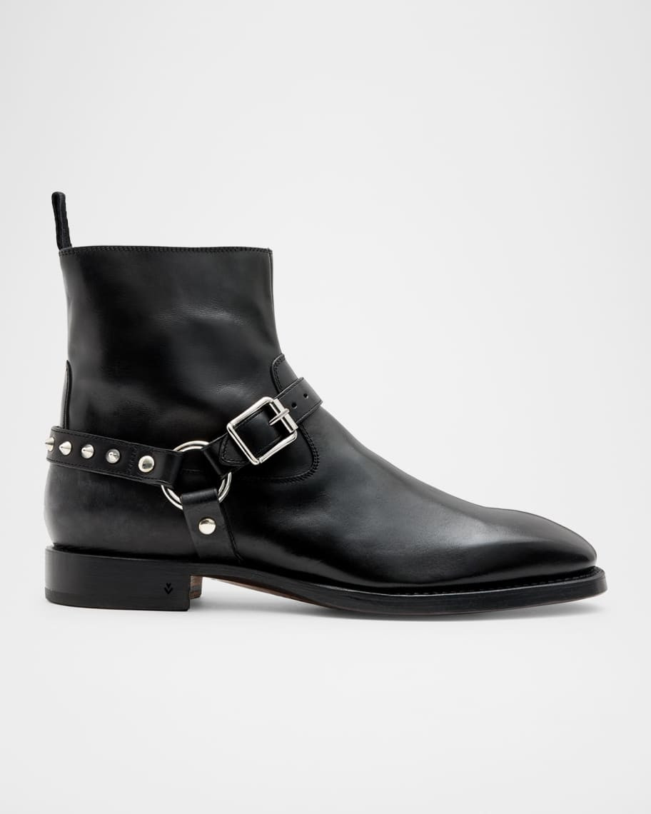 Men's Regent Harness Leather Ankle Boots | Neiman Marcus