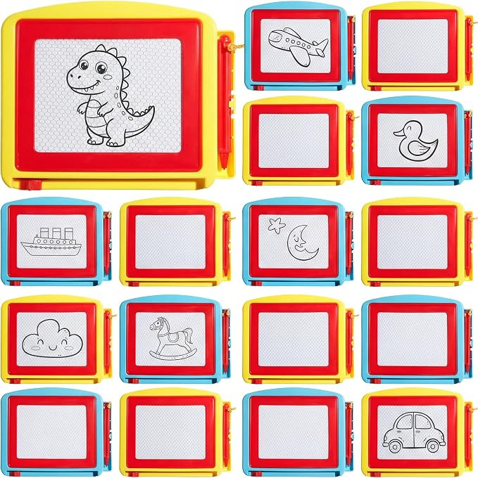 24 Pack Mini Magnetic Drawing Board for Kids, Small Erasable Drawing Pad, Toddler Writing Tablet,... | Amazon (US)