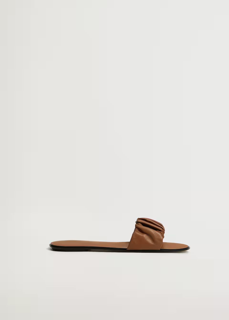 Ruched leather sandals | MANGO (US)