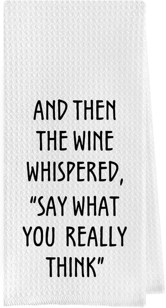 Wine Lovers Dish Towel - Funny Wine Gifts Decorative Waffle Weave Kitchen Towels, Tea Towel, Hand... | Amazon (US)