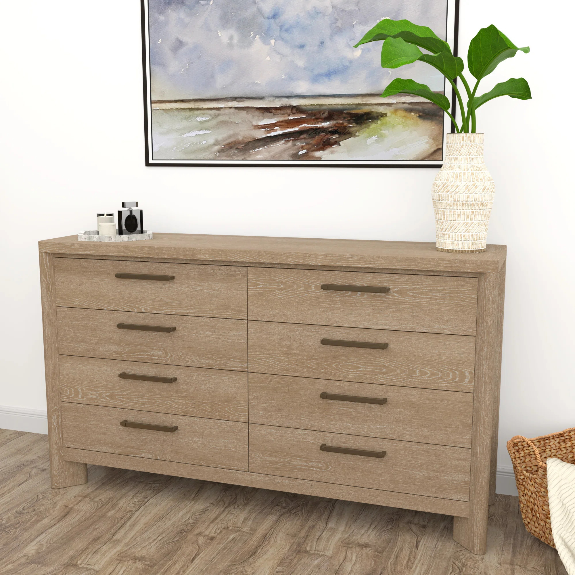 Karcen Solid Wood 64'' W 8 - Drawer Dresser | Wayfair North America