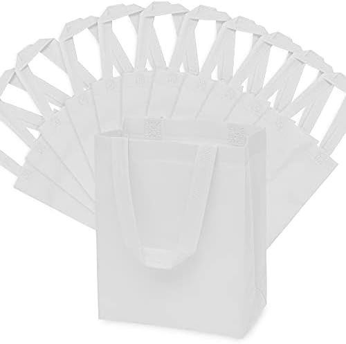 Reusable Gift Bags - 12 Pack Small Totes with Handles, Strong White Eco Friendly Fabric Cloth for... | Amazon (US)