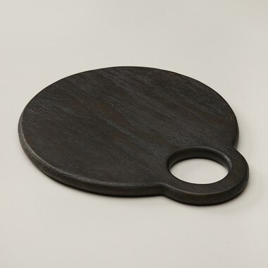 SMALL ROUND SERVING BOARD, DARK WOOD | Indigo (CA)