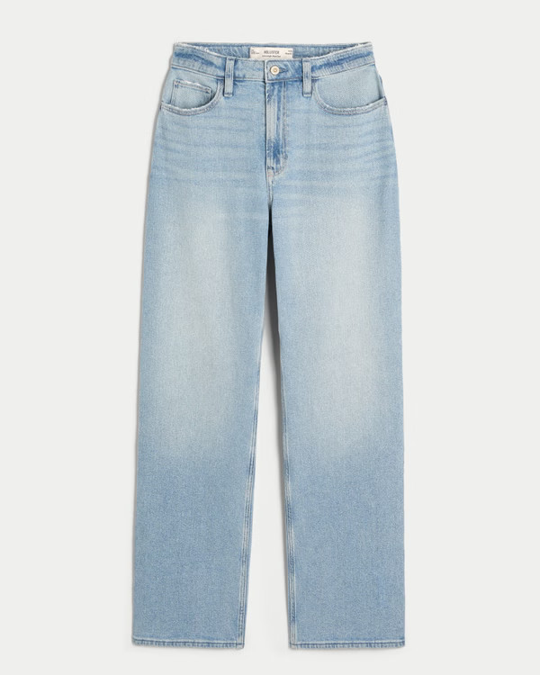 Ultra High-Rise Medium Wash Dad Jeans | Hollister (US)