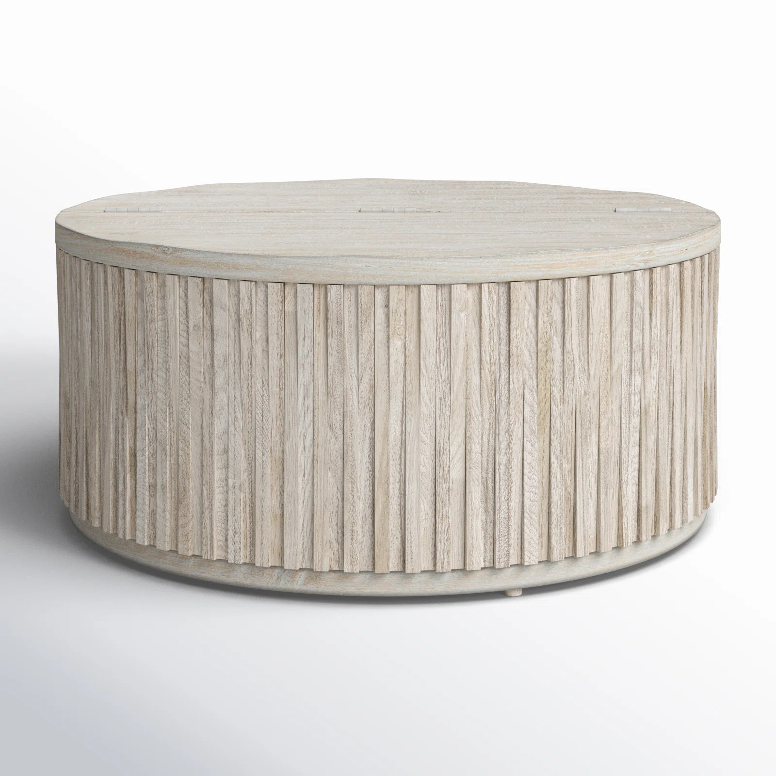Sylvia Solid Wood Drum Coffee Table with Storage | Wayfair North America