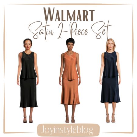 $20 Walmart Time and Tru Women's Satin Sleeveless Tank Top and Slip Skirt Set, 2 Piece, Sizes XS-XXXL

#LTKwedding #LTKover40 #LTKfindsunder50