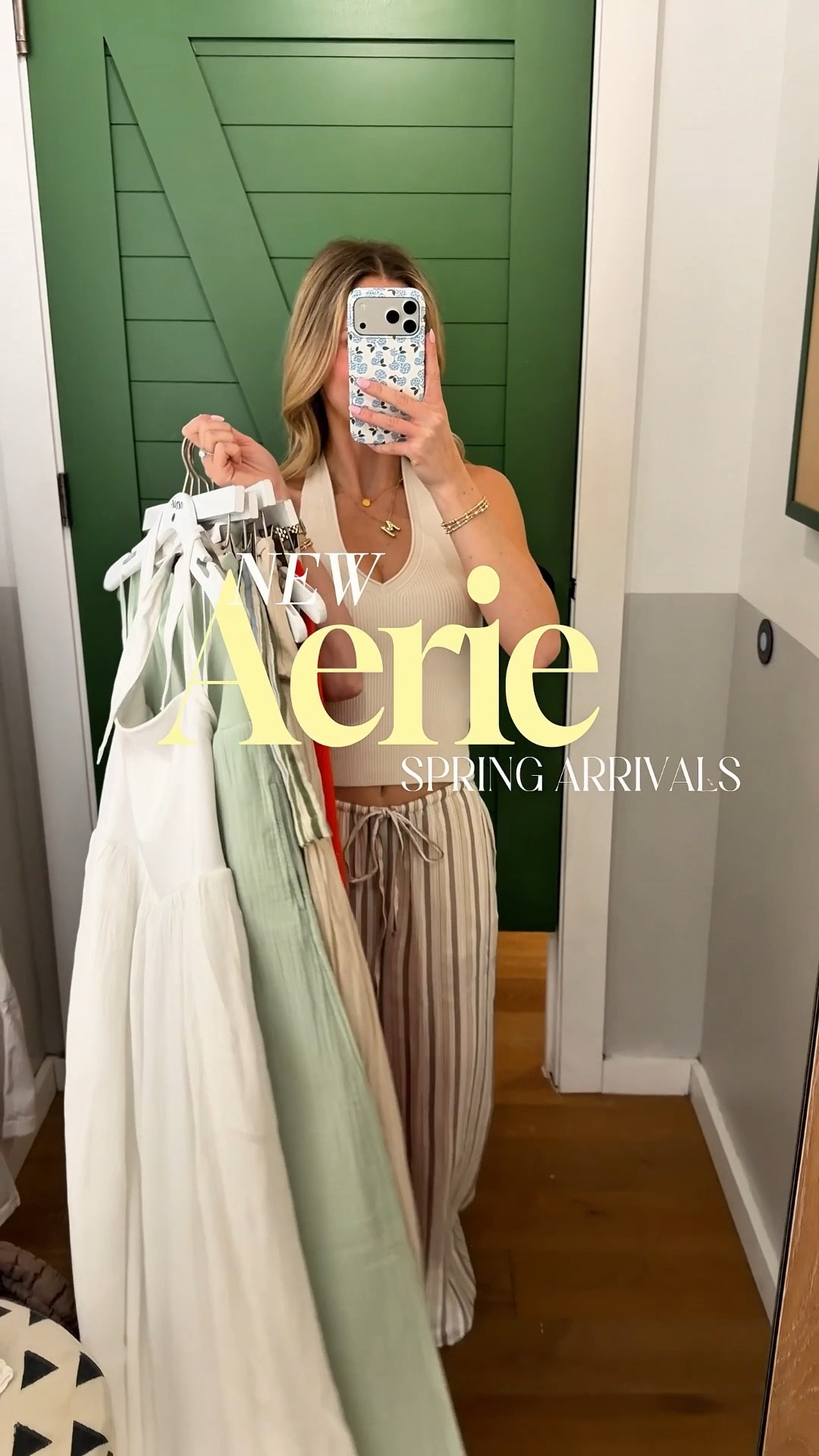 Spring new arrivals at @Aerie just dropped & basically everything is on sale 👀

SO MANY new cute pieces for spring break, vacation, and warmer days ahead. ☀️ Think comfy sets, easy basics, versatile dresses, & lounge you can actually wear out. Obsessed would be an understatement 😍

Sizing details:
Halter tank top: xxs 
Sweater trousers: XS (needed xxs) 
White denim pants: XS (needed xxs) 
Wrap top: XS 
Day off striped pant: XS (probs needed xxs) 
Striped vest: XS 
Crotchet quarter zip: XS
Striped Shorts: XS (probs needed xxs) 
Lace tank: XS 
Convertible maxi skirt/dress: XS
Halter dress: XS
Strapless jumpsuit: XS 
Crew sweatshirt: XS 
Matching shorts: XS (needed xxs) 



#aerie #vacayoutfits #springoutfits #newarrivals #tryonhaul #maxiskirt #maxidress #matchingsets #springlounge #aeriefinds #springfinds 

#LTKSaleAlert #LTKPetite #LTKTravel
