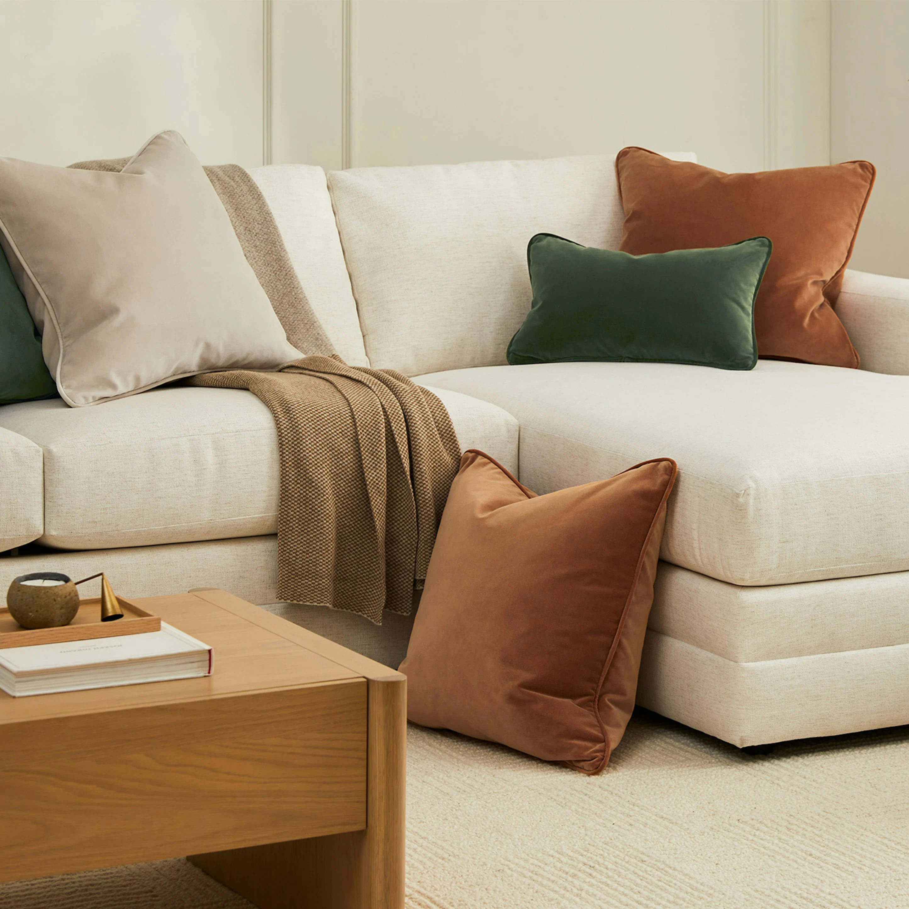 Lucca Velvet Pillow Set - Plush Pacific Rust | Article