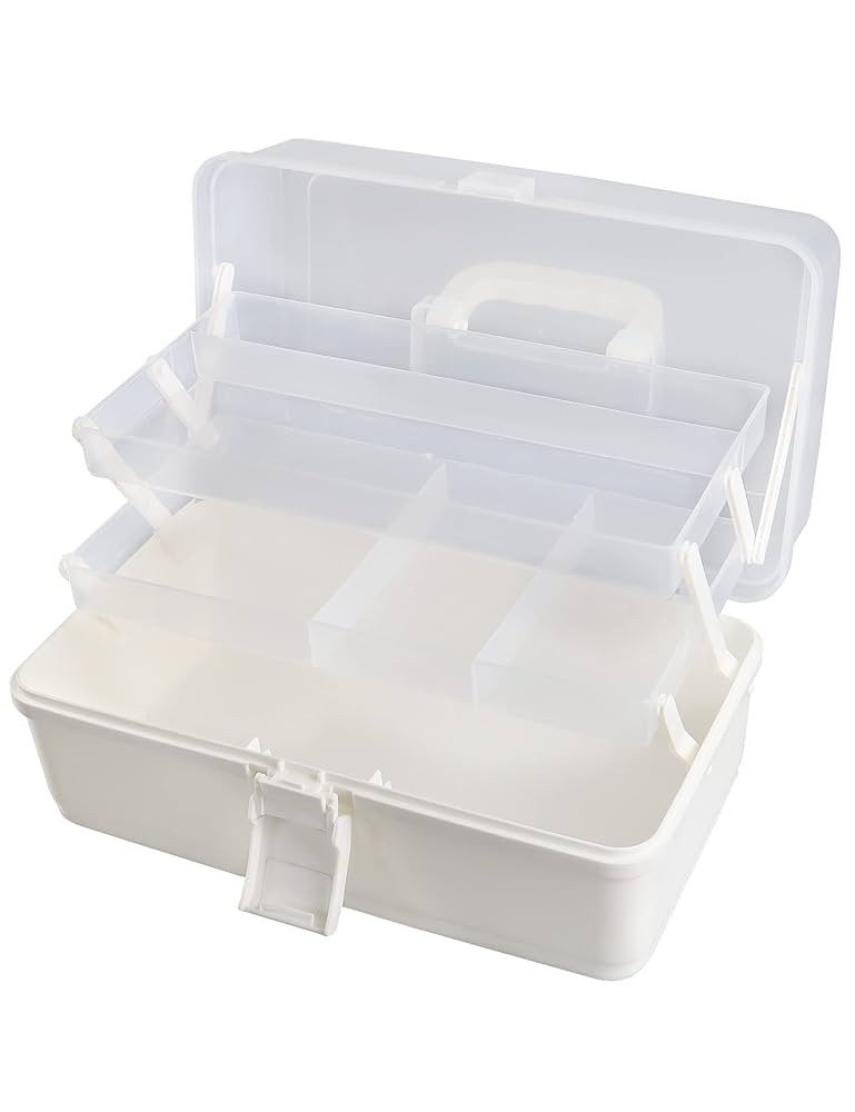Craft Art Organizer - 3 Layer Storage Box, White, Tackle, Sewing, Hair Supply, Medication, Plasti... | Amazon (US)