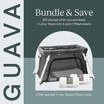 Guava Lotus Travel Crib Bundle with Two Cotton Sheets & Mattress | Play Yard with Lightweight Bac... | Amazon (US)