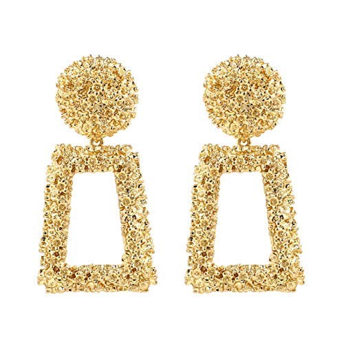 Golden/Silver Raised Design Statement Earrings | Amazon (US)