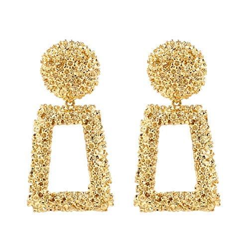 Golden/Silver Raised Design Statement Earrings | Amazon (US)
