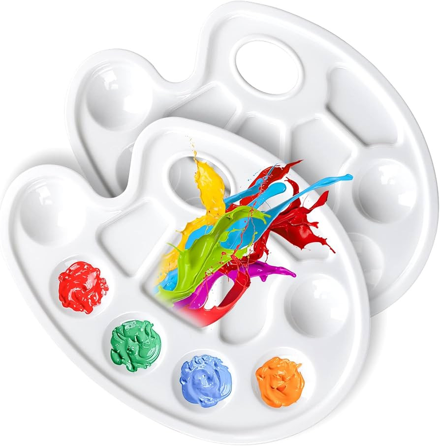 Oval Paint Tray Palettes, FANDAMEI Plastic Paint Tray Palette, Paint Palettes Paint Pallets with ... | Amazon (US)