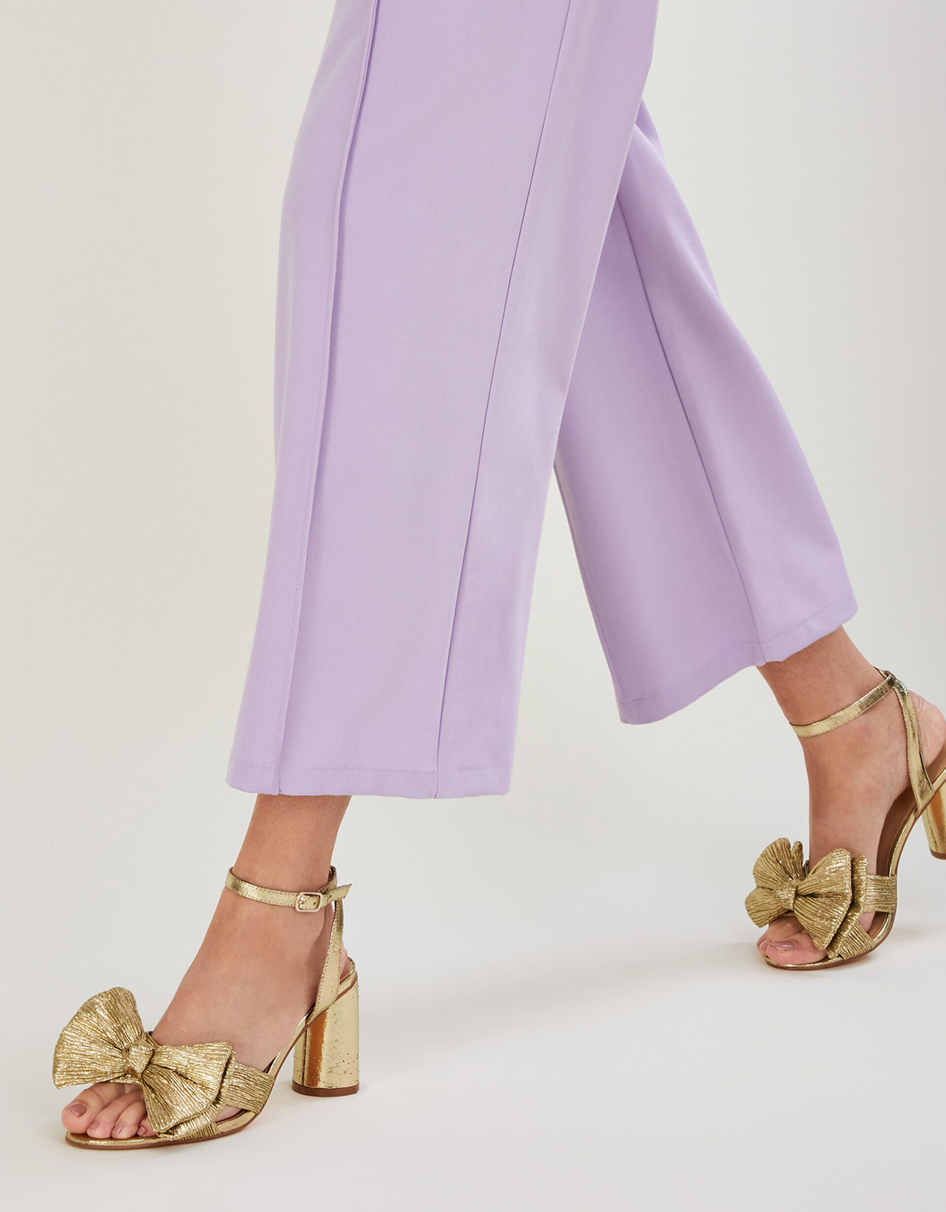 Metallic Bow Block Heel Sandals Gold | Monsoon (UK)