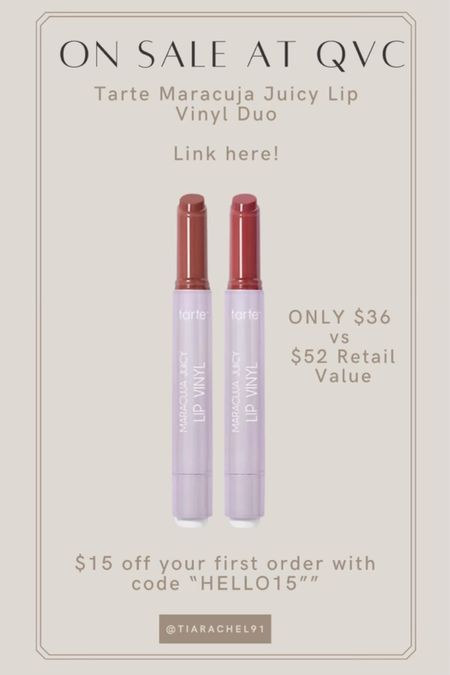 New customers use “HELLO15” for $15 off the @Tartecosmetics Lip Vinyl duo @qvc #LoveQVC #ad 

#LTKsalealert #LTKbeauty