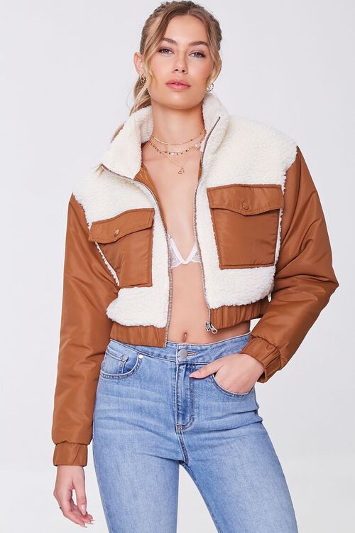 Colorblock Faux Shearling Jacket | Forever 21 (US)