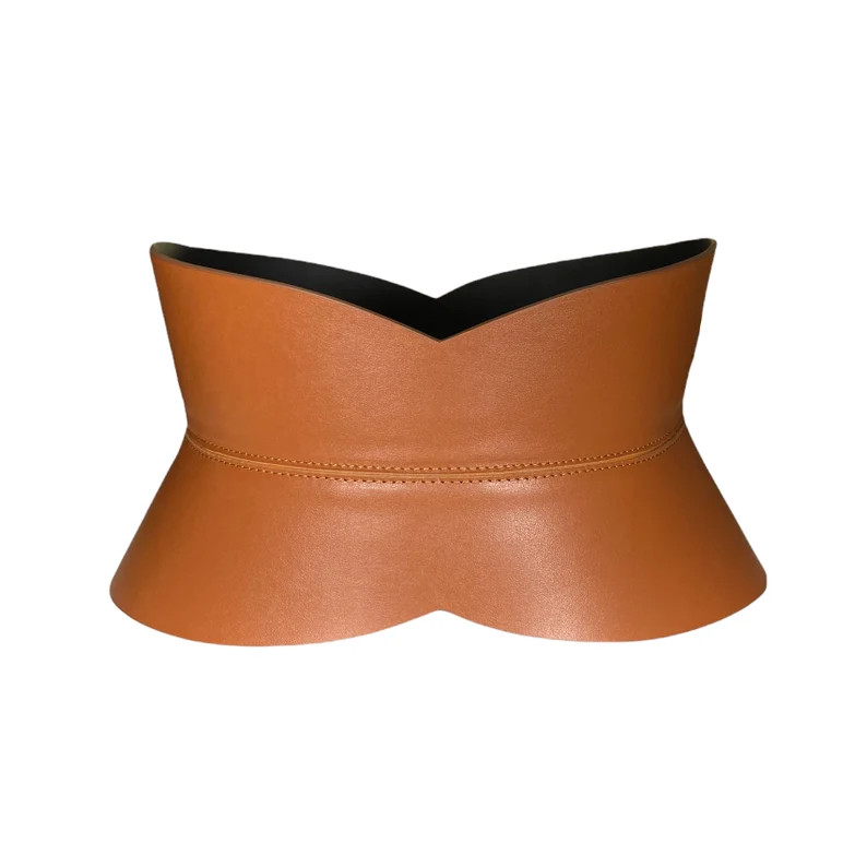 XXS - 5XL Light Brown Leather Corset, Hourglass wide belt, Plain leather waist belt, Curved leath... | Etsy (US)