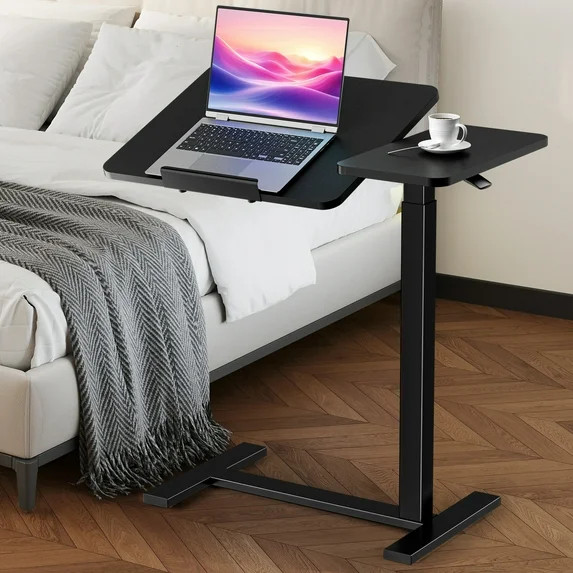 GIANNA Adjustable Overbed Table with Wheels, Mobile Rolling Laptop Desk, Tilting Bedside Table fo... | Walmart (US)